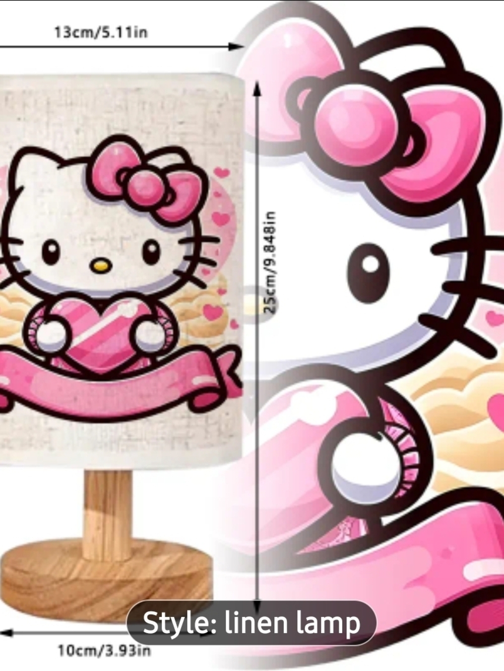 Hello Kitty Table Lamp 9.84x5.11' - Picture 2 of 3